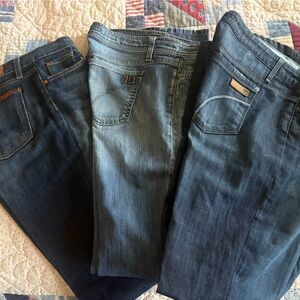 Women's Flare Denim Jeans by Joe’s (size 29) & 7 for all mankind (size 30)